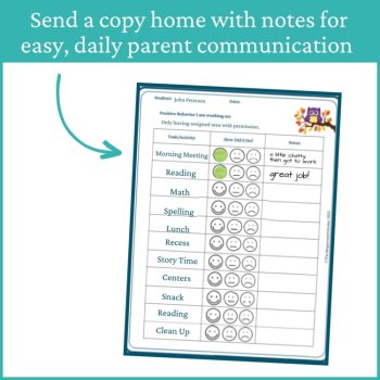Autumn Smiley Face Preschool Editable Behavior Chart Kindergarten Point Sheet, image 4