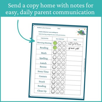 Aliens Smiley Face Preschool Editable Behavior Chart Kindergarten Point Sheet, image 4