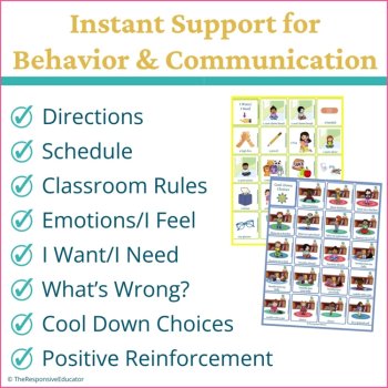Behavior Visual Cue Cards Lanyards Autism Visuals Nonverbal Students, image 2