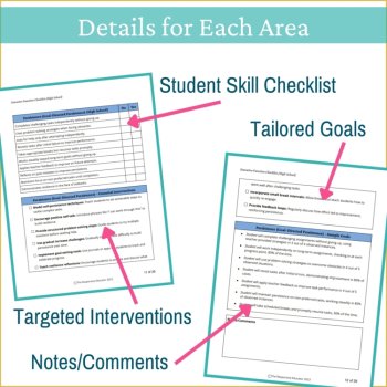 Executive Functioning IEP Student Checklist IEP Activities Goal Setting 9-12th, image 4
