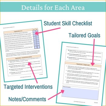Executive Functioning IEP Student Checklist IEP Activities Goal Setting 3rd-5th, image 4