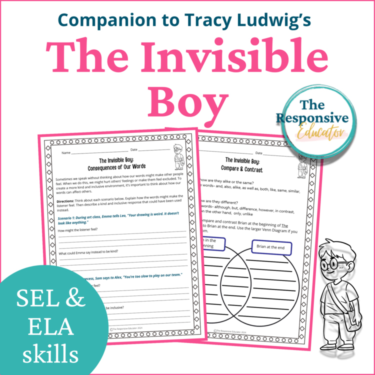 The Invisible Boy Book SEL Character Education Read Aloud Empathy Activities
