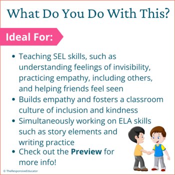 The Invisible Boy Book SEL Character Education Read Aloud Empathy Activities, image 4