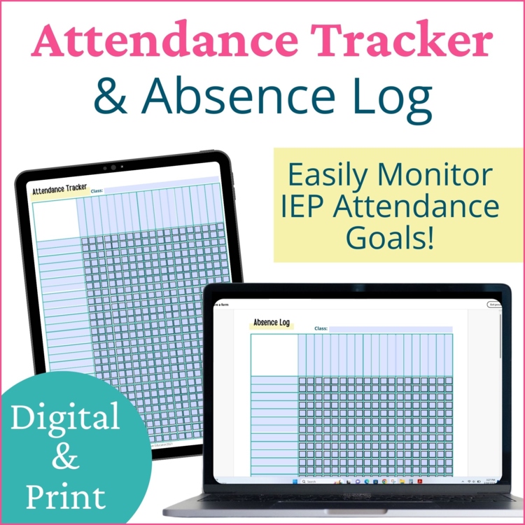 Student Attendance Tracker (Digital Editable Attendance Sheet) and Absence Log