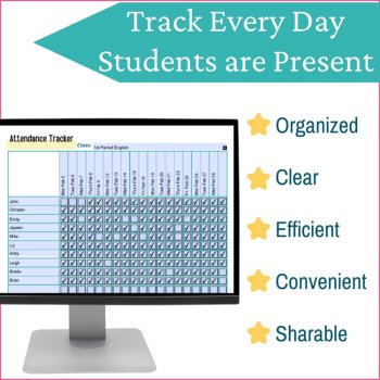 Student Attendance Tracker (Digital Editable Attendance Sheet) and Absence Log, image 2