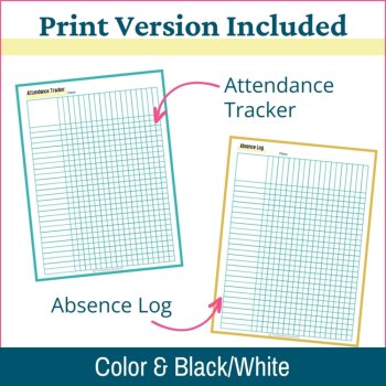 Student Attendance Tracker (Digital Editable Attendance Sheet) and Absence Log, image 4