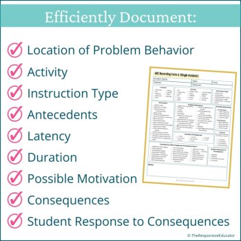ABC Data Sheet ABC Behavior Checklist Student Behavior Documentation Form, image 3