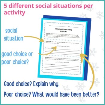 Social Behavior Worksheets Social Emotional Behavior Activities Seasonal Bundle, image 4