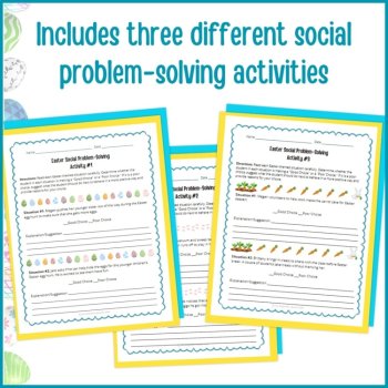 Easter Social Behavior Worksheets Problem Solving Scenarios SEL Activity, image 2