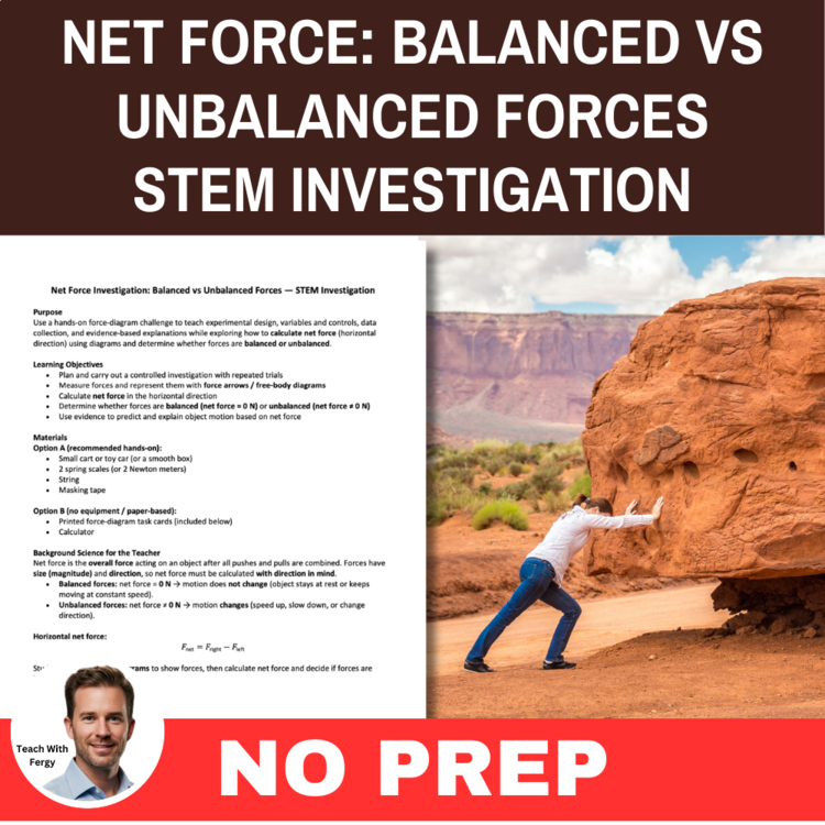 Net Force - Balanced vs Unbalanced Forces STEM Investigation