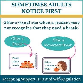 Thanksgiving Student I Need a Break Card Emotional Regulation Visual Classroom, image 3