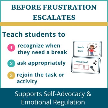 Singers Student I Need a Break Card Classroom Emotional Regulation Visual, image 2