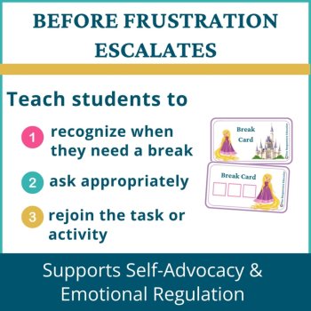 Rapunzel Student I Need a Break Card Emotional Regulation Visual Classroom, image 2