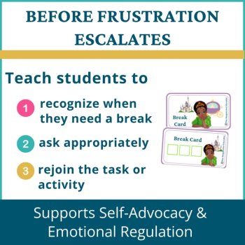 Bayou Princess Student I Need a Break Card Classroom Emotional Regulation Visual, image 2