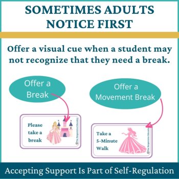 Sleeping Princess Student I Need a Break Card Classroom Emotional Regulation, image 3