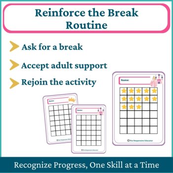Sleeping Princess Student I Need a Break Card Classroom Emotional Regulation, image 4
