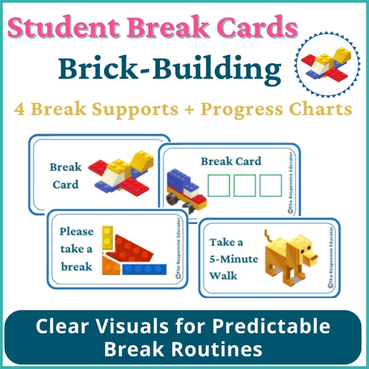 Brick-Building Student I Need a Break Card Classroom Emotional Regulation Visual