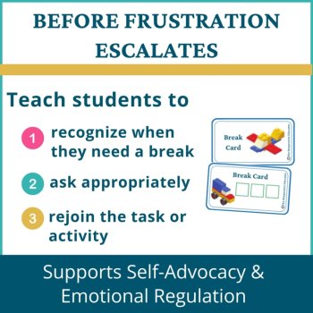 Brick-Building Student I Need a Break Card Classroom Emotional Regulation Visual, image 2