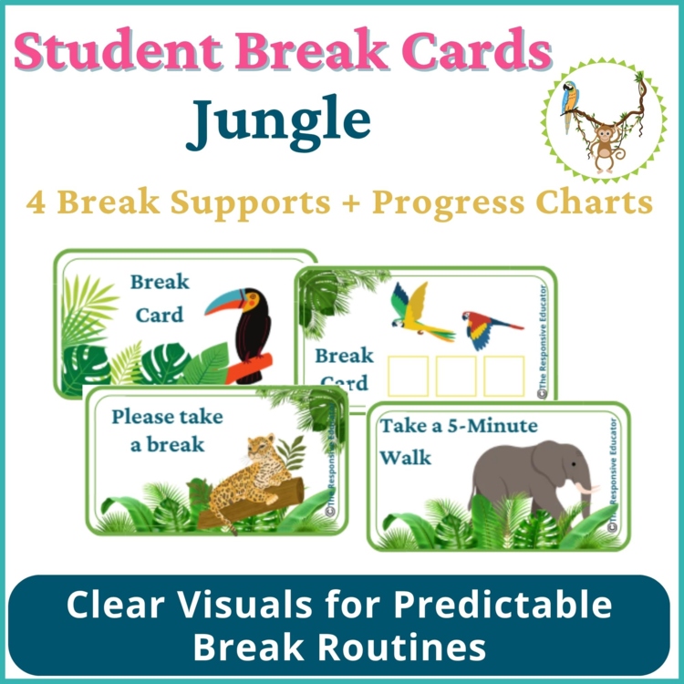 Jungle Student I Need a Break Card Classroom Emotional Regulation Visual