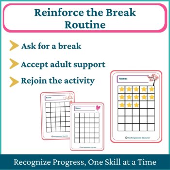 Valentine's Day Student I Need a Break Card Classroom Emotional Regulation, image 4