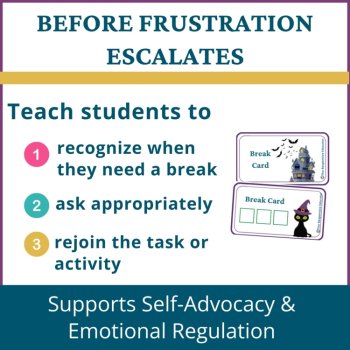 Halloween Student I Need a Break Card Classroom Emotional Regulation Visual, image 2