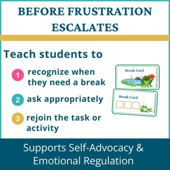 Frogs Student I Need a Break Card Classroom Emotional Regulation Visual, image 2