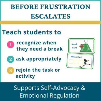 Football Student I Need a Break Card Classroom Emotional Regulation Visual, image 2
