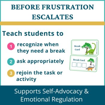 Dinosaurs Student I Need a Break Card Classroom Emotional Regulation Visual, image 2