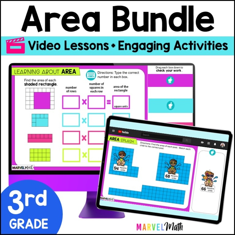3rd Grade Area Review - Google Slides Bundle - Area of Irregular Shapes