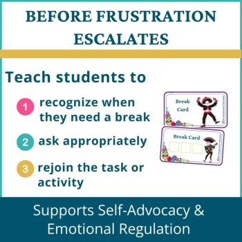Dia de los Muertos Student I Need a Break Card Classroom Emotional Regulation, image 2