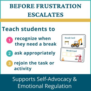 Construction Student I Need a Break Card Classroom Emotional Regulation Visual, image 2