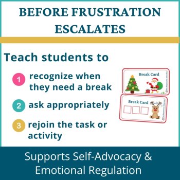Christmas Student I Need a Break Card Classroom Emotional Regulation Visual, image 2