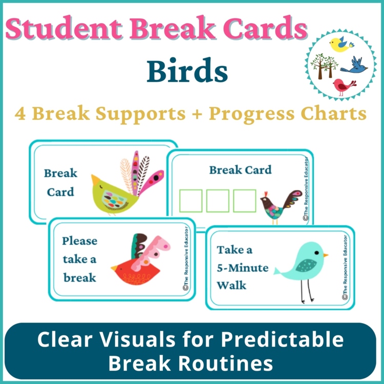 Birds Student I Need a Break Card Classroom Emotional Regulation Visual