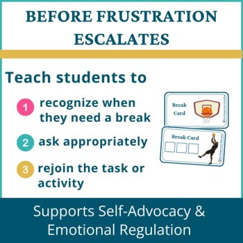 Basketball Student I Need a Break Card Classroom Emotional Regulation Visual, image 2