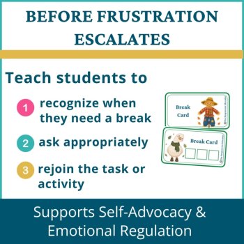 Autumn Student I Need a Break Card Classroom Emotional Regulation Visual, image 2