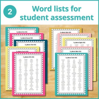 Complete Fry Words Checklist Sight Words Flash Cards Bundle 1st - 10th 100, image 3