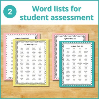 Fry Words Checklist, Sight Words Flash Cards Assessment 7th, 8th, 9th, 10th 100, image 3