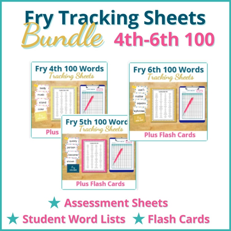 Fry Words Checklist, Sight Words Flash Cards Assessment 4th, 5th, & 6th 100