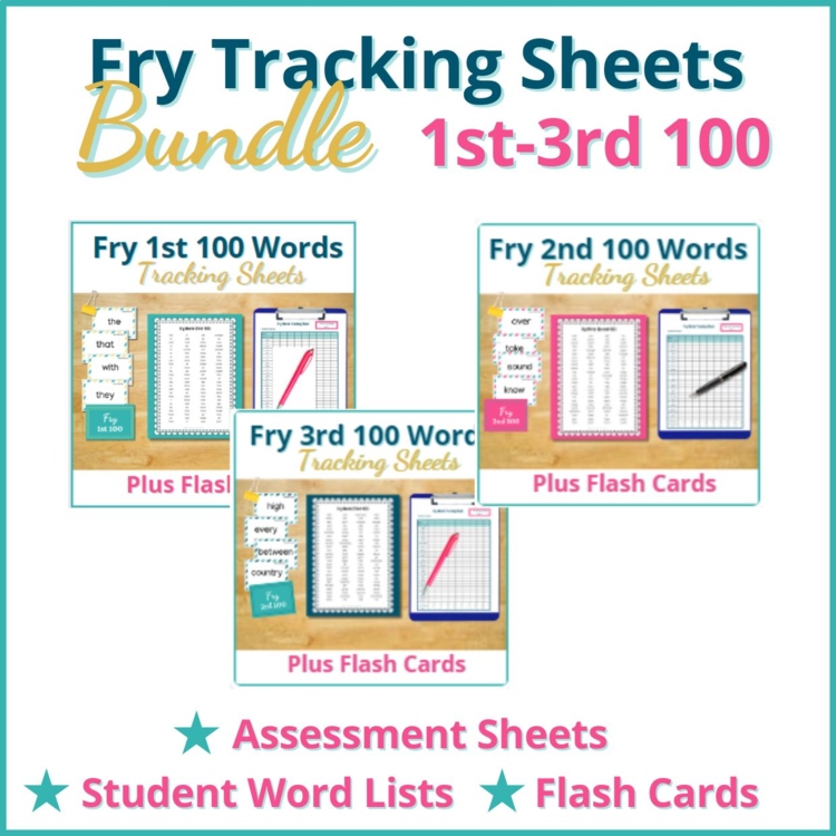 Fry Words Checklist, Sight Words Flash Cards Assessment 1st, 2nd, & 3rd 100