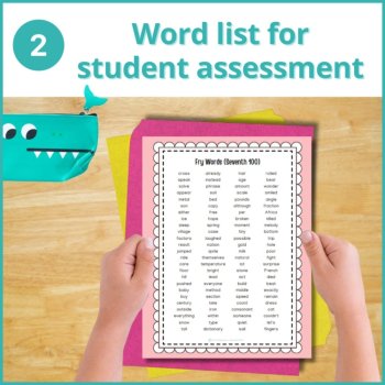 Fry Words Checklist, Sight Words Flash Cards Assessment  (7th 100), image 3