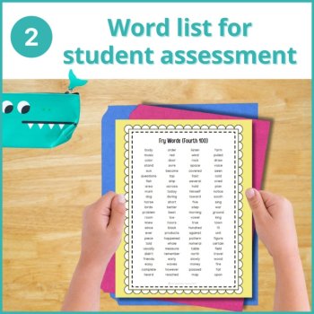 Fry Words Checklist, Sight Words Flash Cards Assessment (4th 100), image 3