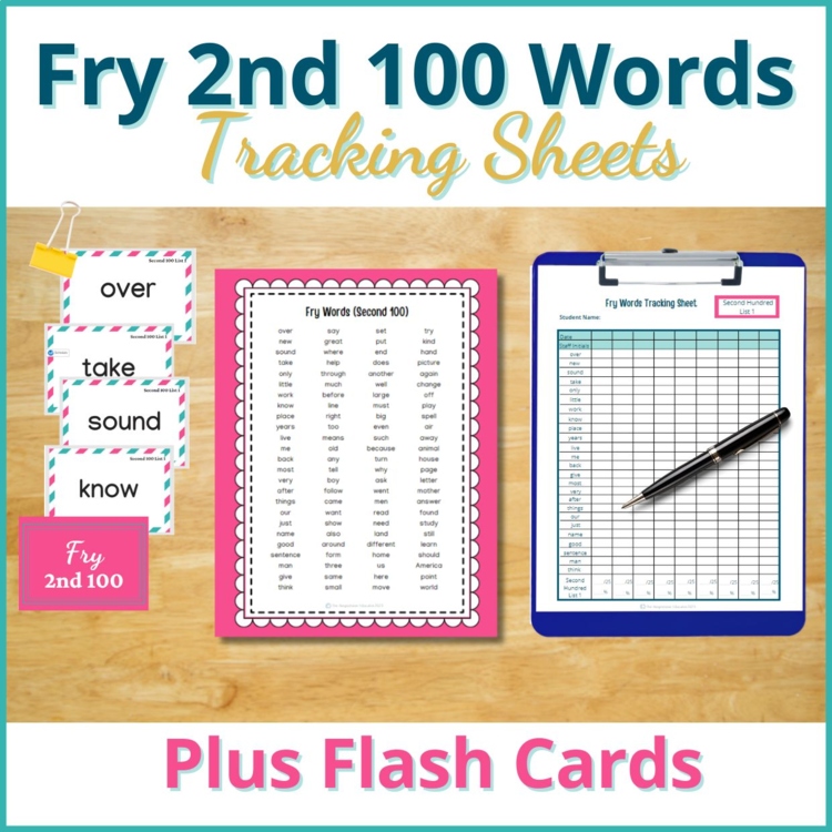 Fry Words Checklist, Sight Words Flash Cards Assessment (2nd 100)