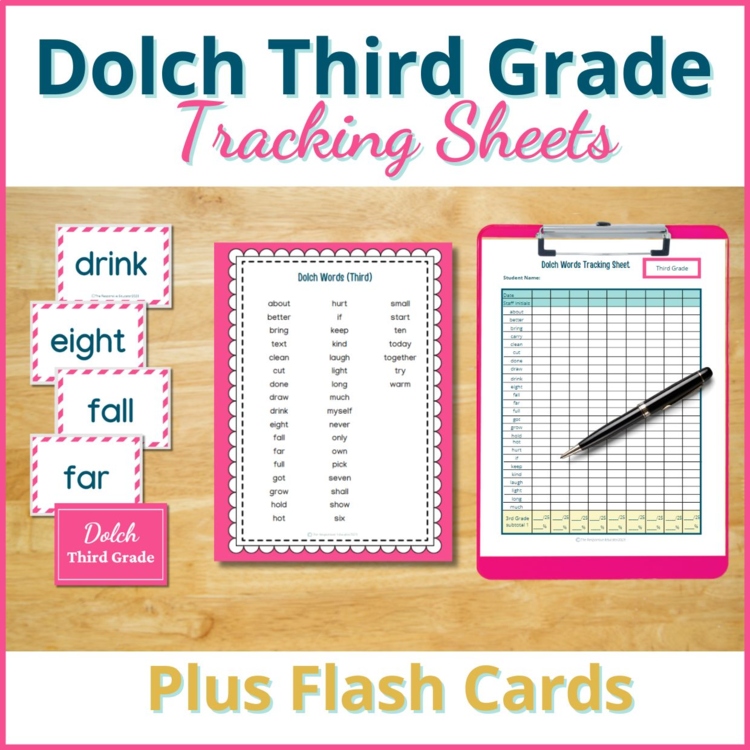 Dolch Sight Word Checklist THIRD GRADE Sight Words Flash Cards ELA Centers