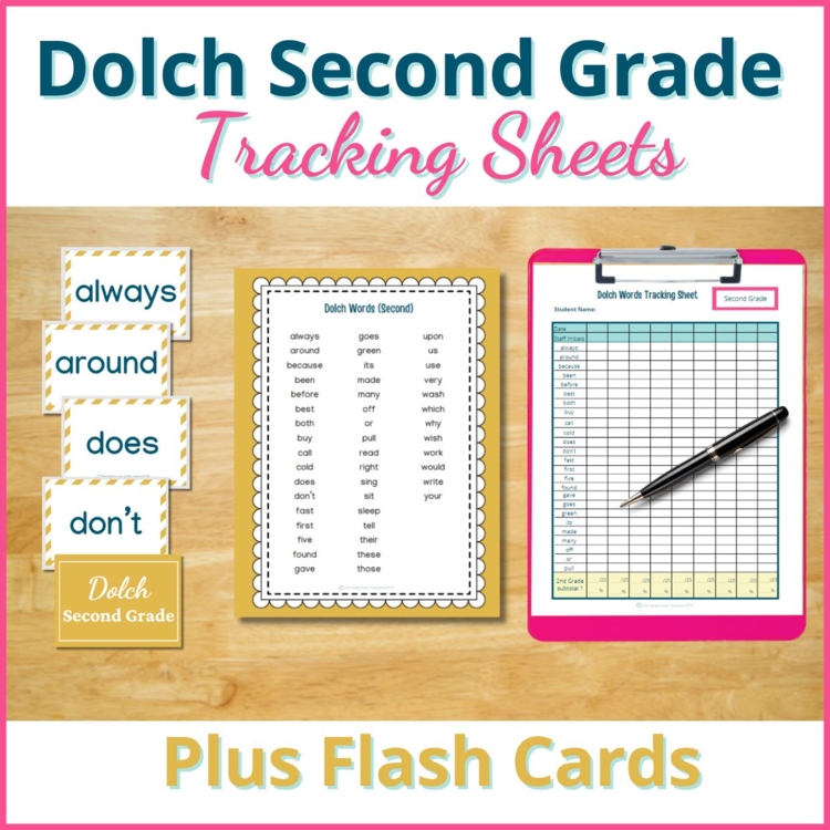 Dolch Sight Word Checklist SECOND GRADE Sight Words Flash Cards ELA Centers
