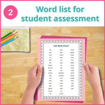 Dolch Sight Word Checklist PRIMER Sight Words Flash Cards Sight Word List Center, image 3