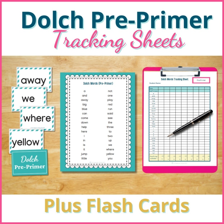 PREPRIMER Dolch Sight Word Checklist Preschool Assessment Sheet Forms
