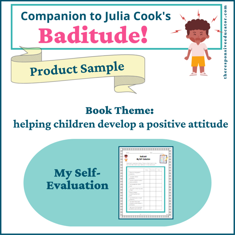 Baditude! (by Julia Cook) "My Self-Evaluation"