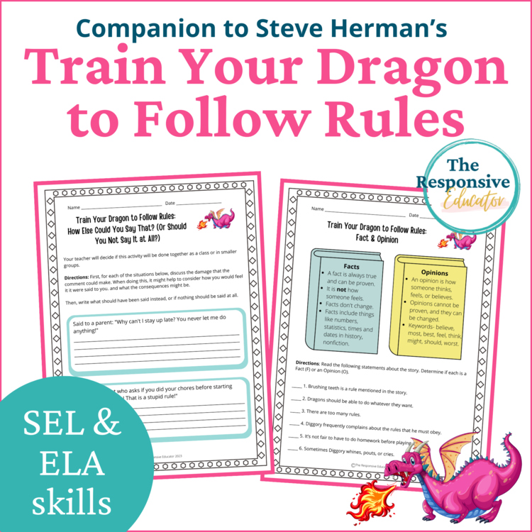 Train Your Dragon to Follow Rules Book Read Aloud Follow School Rules Activities