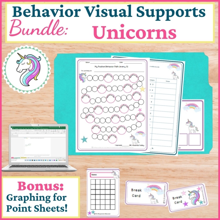 Unicorns Student Behavior Intervention Tools Daily Behavior Support Visuals