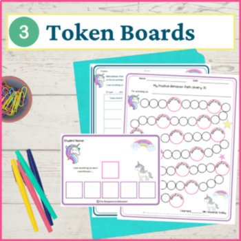 Unicorns Student Behavior Intervention Tools Daily Behavior Support Visuals, image 4